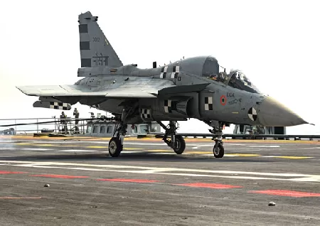 First time a Naval Light Combat Aircraft has operated from INS Vikrant