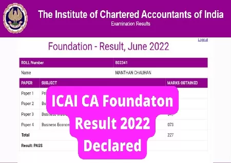 ICAI CA Foundation Result Dec 2022: Results declared; Check how to download scorecards here