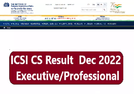 ICSI December 2022 Executive result out on icsi.edu, get link to check result