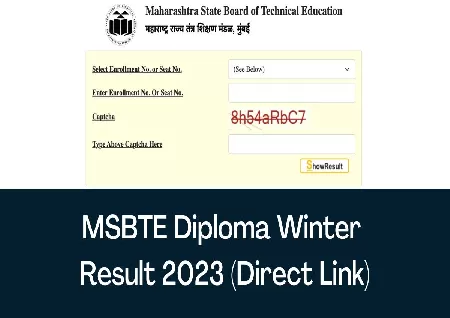 MSBTE winter 2023 diploma results declared at msbte.org.in, direct link