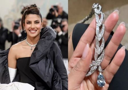 Priyanka Chopra Wears 204 Cr Blue Laguna Necklace At MET Gala