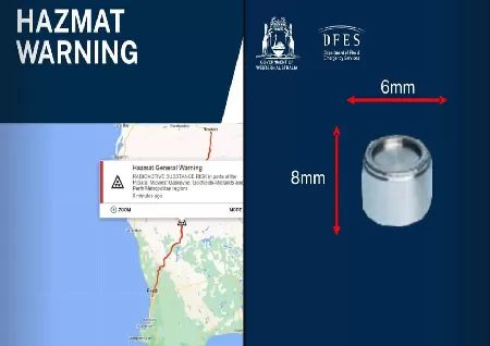 Radioactive capsule lost in Western Australia, sparking emergency hazmat warning