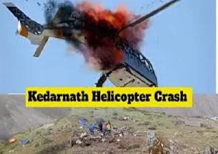 Image of A Helicopter Carrying Pilgrims Towards Kedarnath Crashes, 6 Including 2 Pilots Dead