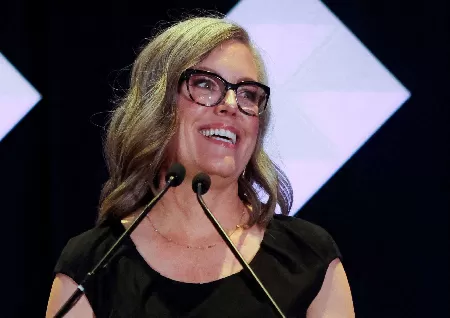 Image of Katie Hobbs Announces Victory In The Arizona Governors Election After Rallying Supporters