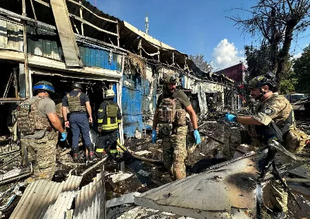 Image of Russian Strike Kills Seven People At Market In East Ukraine